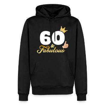 60 und fabelhaft - Männer Premium Bio Hoodie - Schwarz - Vorne - Nico (187cm)