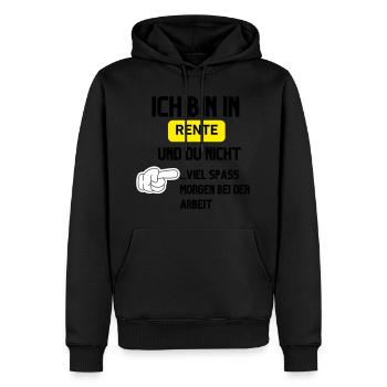Je suis à la retraite - Sweat à capuche Premium bio Homme - noir - Devant - Nico (187cm)