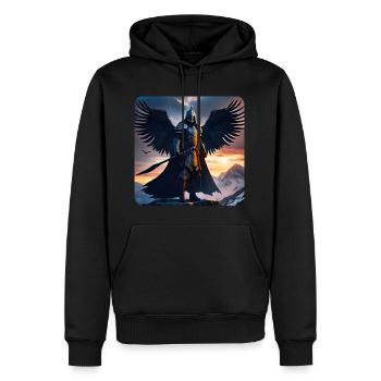 Fantasy Engels Ritter - Männer Premium Bio Hoodie - Schwarz - Vorne - Nico (187cm)