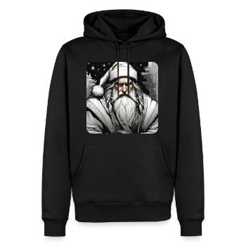 Père Noël cool en blanc - Sweat à capuche Premium bio Homme - noir - Devant - Nico (187cm)