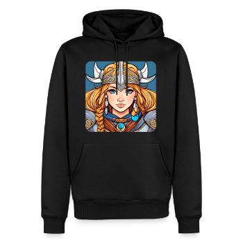 Niedliche Wikingerin Germanin Schildmaid Comic - Männer Premium Bio Hoodie - Schwarz - Vorne - Nico (187cm)