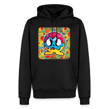 Psychedelisches Motiv Smiley - Männer Premium Bio Hoodie - Schwarz - Vorne - Nico (187cm)