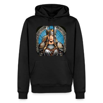 Stolze Wikingerin Germanin - Männer Premium Bio Hoodie - Schwarz - Vorne - Nico (187cm)