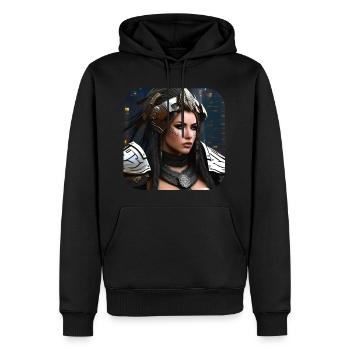 Stolze Wikingerin Schildmaid Cyborg - Männer Premium Bio Hoodie - Schwarz - Vorne - Nico (187cm)