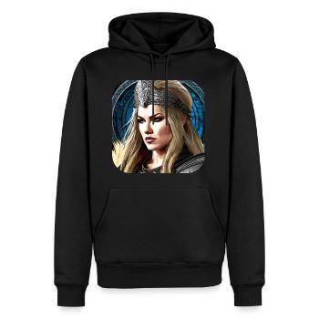 Stolze Wikingerin Schildmaid Cyborg - Männer Premium Bio Hoodie - Schwarz - Vorne - Nico (187cm)