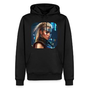 Stolze Wikingerin Schildmaid Cyborg - Männer Premium Bio Hoodie - Schwarz - Vorne - Nico (187cm)