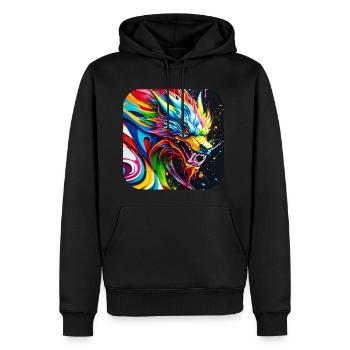 Cooler Chinesischer Drache im Graffiti Style - Männer Premium Bio Hoodie - Schwarz - Vorne - Nico (187cm)