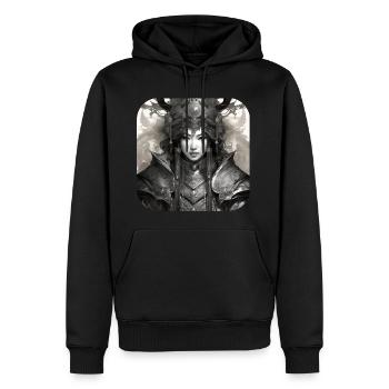 Fière Vierge de bouclier - Sweat à capuche Premium bio Homme - noir - Devant - Nico (187cm)
