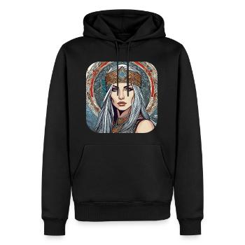 Femme fantastique mystique - Sweat à capuche Premium bio Homme - noir - Devant - Nico (187cm)