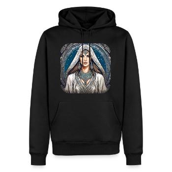 Femme fantastique mystique - Sweat à capuche Premium bio Homme - noir - Devant - Nico (187cm)