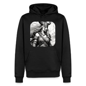 Stolze Wikingerin Germanin Schildmaid - Männer Premium Bio Hoodie - Schwarz - Vorne - Nico (187cm)