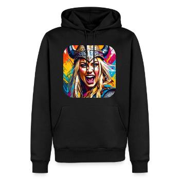 Viking dans le style graffiti - Sweat à capuche Premium bio Homme - noir - Devant - Nico (187cm)