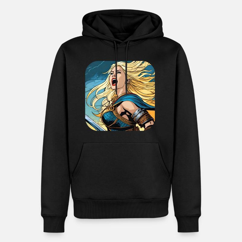 Fière Viking Germanin Shieldmaiden - Sweat à capuche Premium bio Homme - noir