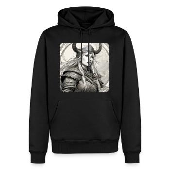 Stolze Wikingerin Germanin Schildmaid - Männer Premium Bio Hoodie - Schwarz - Vorne - Nico (187cm)