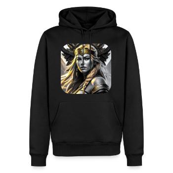 Fière Viking Germanin Shieldmaiden en or - Sweat à capuche Premium bio Homme - noir - Devant - Nico (187cm)