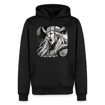 Fière Viking Germanin Shieldmaiden - Sweat à capuche Premium bio Homme - noir - Devant - Nico (187cm)