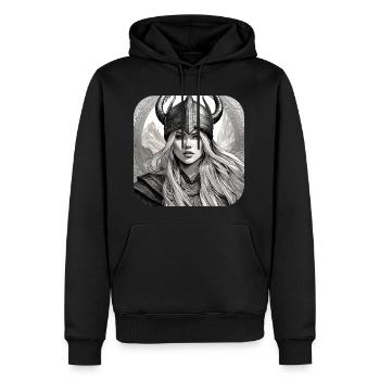 Stolze Wikingerin Germanin Schildmaid - Männer Premium Bio Hoodie - Schwarz - Vorne - Nico (187cm)