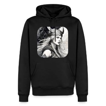 Stolze Wikingerin Germanin Schildmaid - Männer Premium Bio Hoodie - Schwarz - Vorne - Nico (187cm)