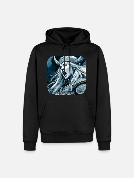 Fière Viking Germanin Shieldmaiden - Sweat à capuche Premium bio Homme - noir