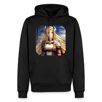 Niedliche Manga Kriegerin - Männer Premium Bio Hoodie - Schwarz - Vorne - Nico (187cm)