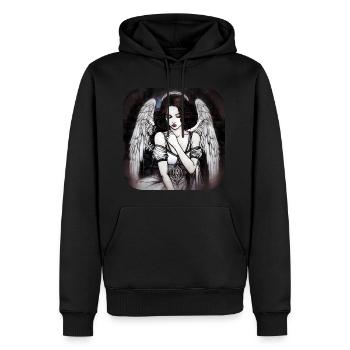Ange gothique cool II - Sweat à capuche Premium bio Homme - noir - Devant - Nico (187cm)