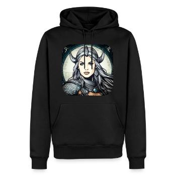 Fière Viking Germanin Shieldmaiden - Sweat à capuche Premium bio Homme - noir - Devant - Nico (187cm)