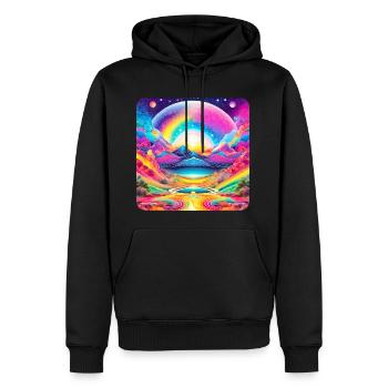 Psychedelic Motif III - Men’s Premium Organic Hoodie - black - Front - Nico (187cm)
