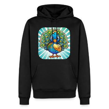 Niedlicher Pfau I - Männer Premium Bio Hoodie - Schwarz - Vorne - Nico (187cm)