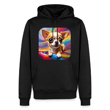 Niedlicher kleiner Chihuahua Hund im Comic Style - Männer Premium Bio Hoodie - Schwarz - Vorne - Nico (187cm)