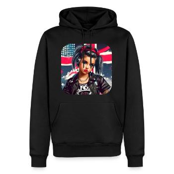 Fille Punk Cool - Sweat à capuche Premium bio Homme - noir - Devant - Nico (187cm)