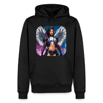 Ange cybergoth cool - Sweat à capuche Premium bio Homme - noir - Devant - Nico (187cm)