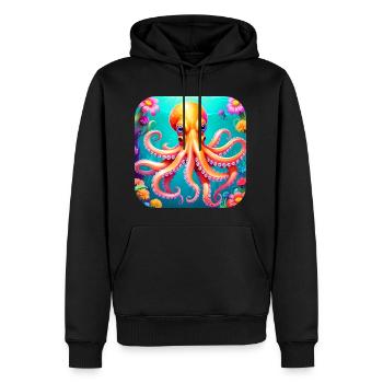 Poulpe cool II - Sweat à capuche Premium bio Homme - noir - Devant - Nico (187cm)