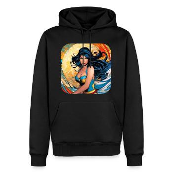Superheldin - Männer Premium Bio Hoodie - Schwarz - Vorne - Nico (187cm)