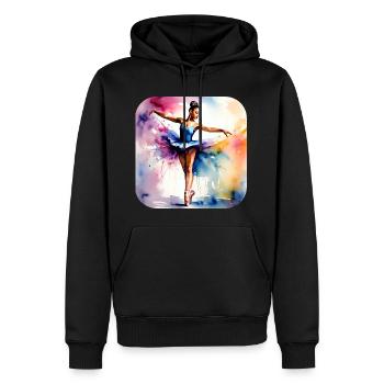 Ballerine étoile aux couleurs vives - Sweat à capuche Premium bio Homme - noir - Devant - Nico (187cm)
