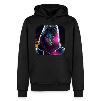 Fille cyberpunk cool IV - Sweat à capuche Premium bio Homme - noir - Devant - Nico (187cm)