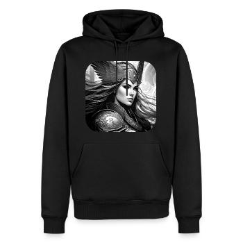 Stolze Wikingerin Germanin Schildmaid - Männer Premium Bio Hoodie - Schwarz - Vorne - Nico (187cm)