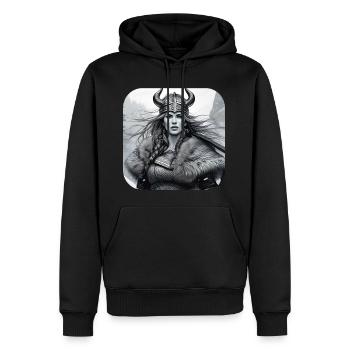 Stolze Wikingerin Germanin Schildmaid - Männer Premium Bio Hoodie - Schwarz - Vorne - Nico (187cm)