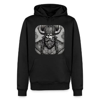 Stolzer Wikinger Krieger Germane - Männer Premium Bio Hoodie - Schwarz - Vorne - Nico (187cm)