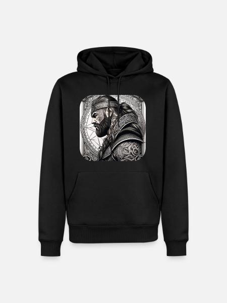 Stolzer Wikinger Krieger Germane - Männer Premium Bio Hoodie - Schwarz