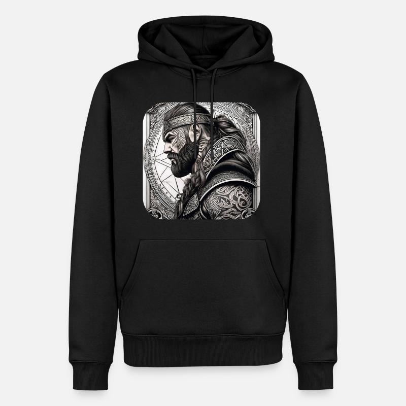 Stolzer Wikinger Krieger Germane - Männer Premium Bio Hoodie - Schwarz