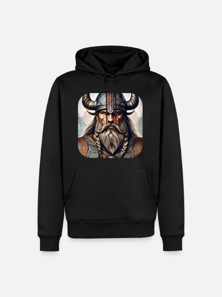 Stolzer Wikinger Krieger Germane - Männer Premium Bio Hoodie - Schwarz