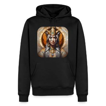Chaman animal mystique - Sweat à capuche Premium bio Homme - noir - Devant - Nico (187cm)