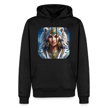 Chaman animal mystique - Sweat à capuche Premium bio Homme - noir - Devant - Nico (187cm)