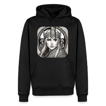 Fière Viking Germanin Shieldmaiden - Sweat à capuche Premium bio Homme - noir - Devant - Nico (187cm)