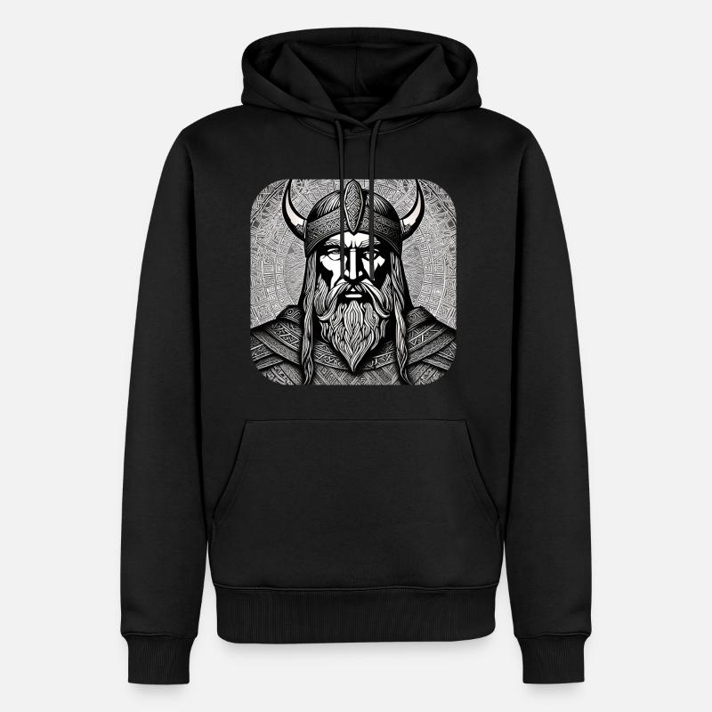 Stolzer Wikinger Krieger Germane - Männer Premium Bio Hoodie - Schwarz