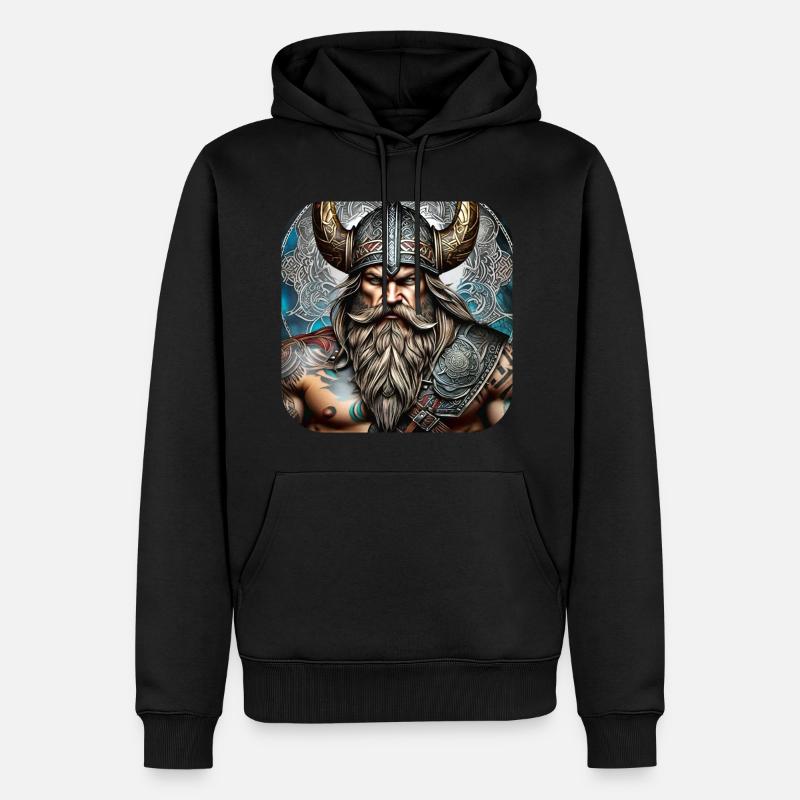 Stolzer Wikinger Krieger Germane - Männer Premium Bio Hoodie - Schwarz