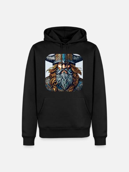 Stolzer Wikinger Krieger Germane - Männer Premium Bio Hoodie - Schwarz