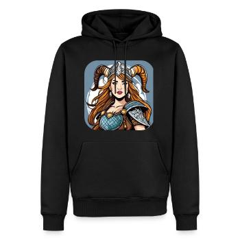 Stolze Wikingerin Germanin Schildmaid - Männer Premium Bio Hoodie - Schwarz - Vorne - Nico (187cm)