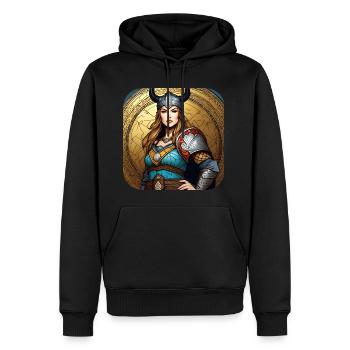 Fière Viking Germanin Shieldmaiden - Sweat à capuche Premium bio Homme - noir - Devant - Nico (187cm)