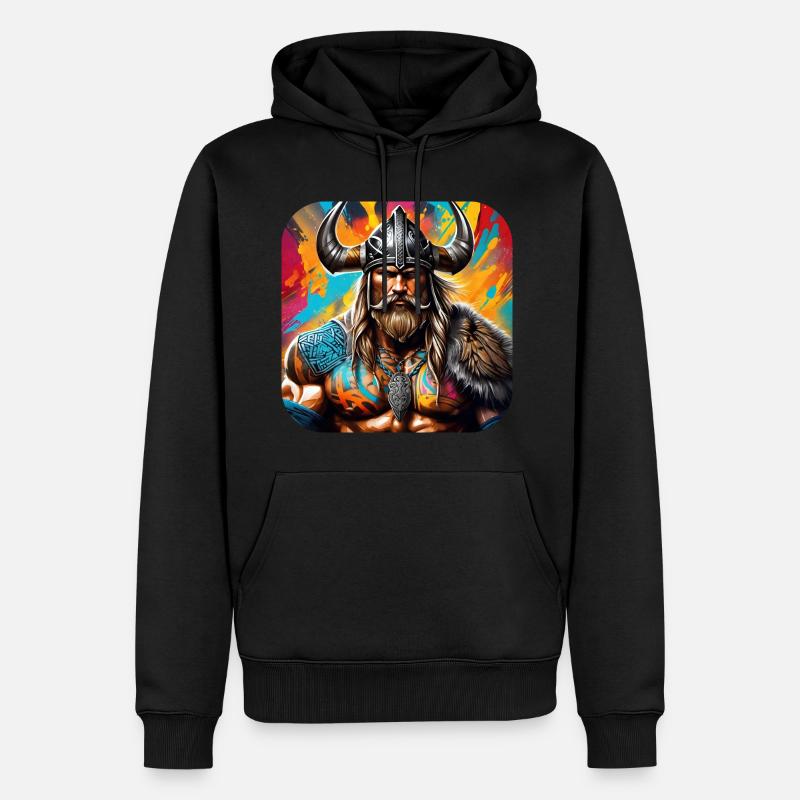 Stolzer Wikinger Krieger Germane - Männer Premium Bio Hoodie - Schwarz